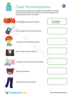Homophones Grammar Exercises