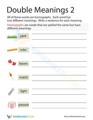 Homographs: Double Meanings 2