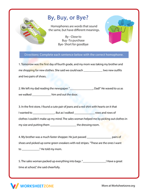Understanding By, Buy, and Bye Homophones