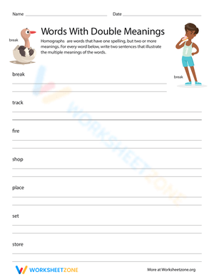 Exploring Multiple Meaning Words - Set 1