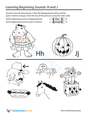 Beginning Sounds: H and J Practice
