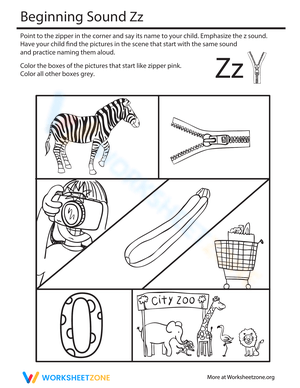 Coloring Beginning Sounds: Zoo Edition