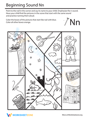 Preschool Beginning Sounds — Printable No-Prep Worksheet