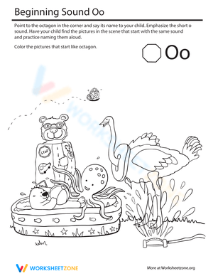 Beginning Sounds Coloring: Sounds Like Octagon