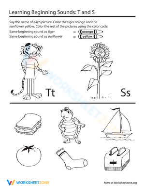 Beginning Sounds: T and S