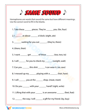 Identifying Same Sound in Words