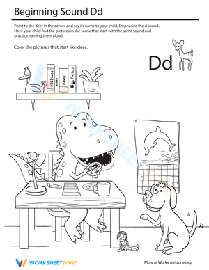 Beginning Sounds Coloring: Sounds Like Deer