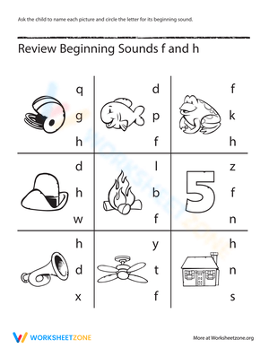 Review Beginning Sounds F and H