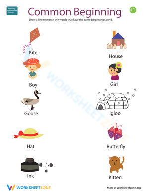 Learning Phonics - Common Beginning #1