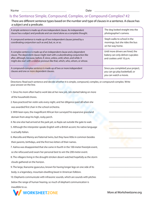Identifying Sentence Structure: Simple, Compound, Complex
