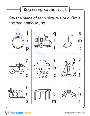Review Beginning Sounds R, S and T