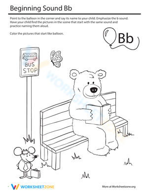 Beginning Sounds Coloring: Sounds Like Balloon