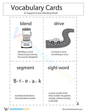 Vocabulary Cards: Blending Words