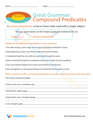 Great Grammar: Compound Predicate Practice
