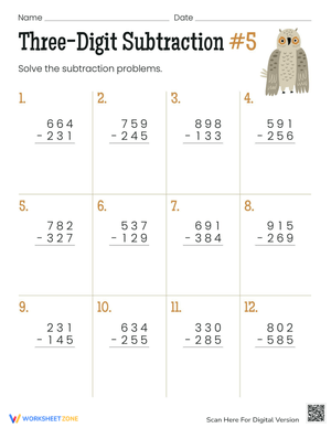 Practice 3-Digit Subtraction Skills