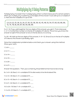 Multiply by 3 Using Patterns