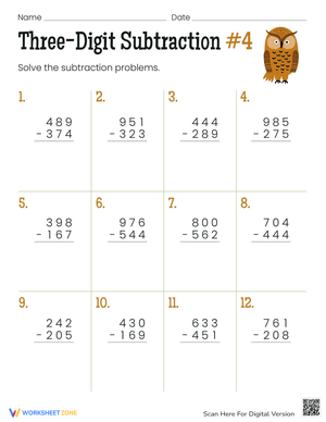 Three-Digit Subtraction