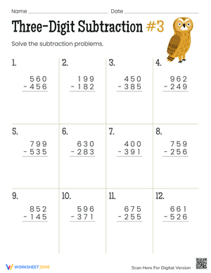 Practice 3-Digit Subtraction Easily