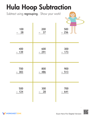 Hula Subtraction with Regrouping