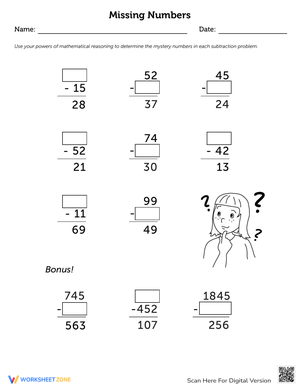 Solve for Missing Numbers