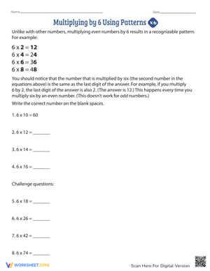 Multiply by 6 Using Patterns