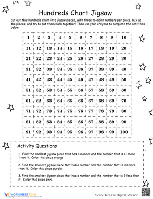 Hundreds Chart Practice Worksheet