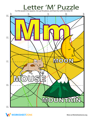 Letter Puzzle: M Worksheet