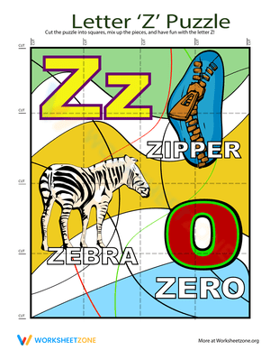 Letter Puzzle: Z Worksheet