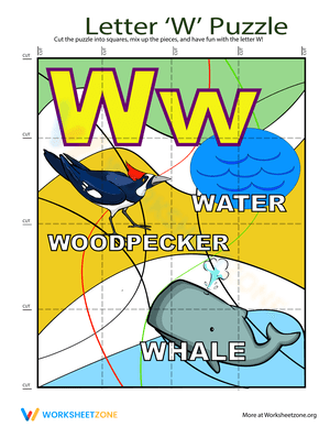 Letter Puzzle: W Worksheet