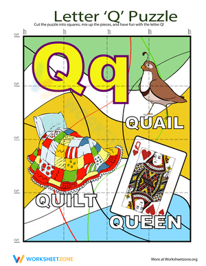 Letter Puzzle: Q Worksheet