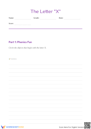 Essential Letter X Phonics Worksheet | Preschool Ready