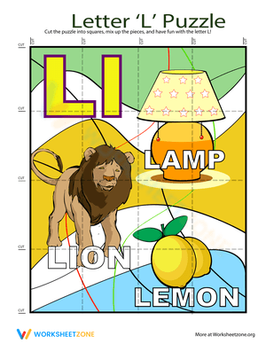 Letter Puzzle: L Worksheet