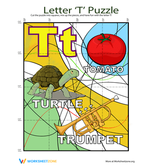 Letter Puzzle: T Worksheet