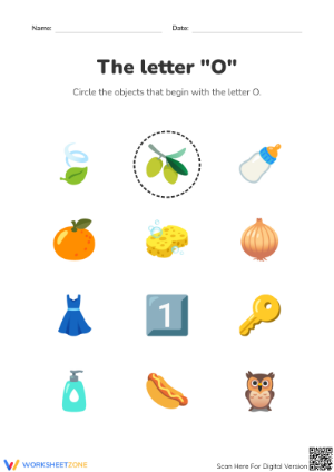 Preschool Letter O Sounds — Printable No-Prep Worksheet