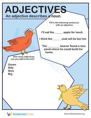Fill in the Adjective Worksheet