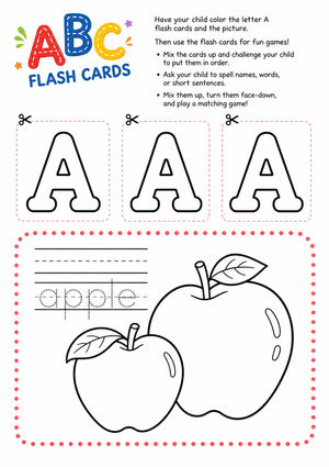 Alphabet Flashcards A Worksheet