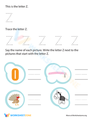 Trace and Write Letter Z