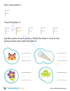 Trace and Write Letter F