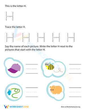 Trace and Write Letter H