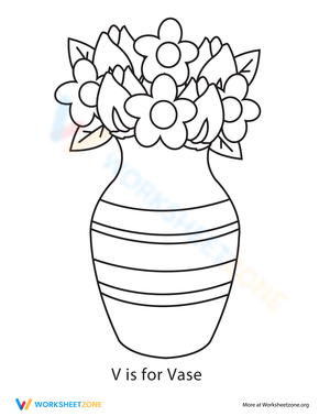 Color Letter V Worksheet