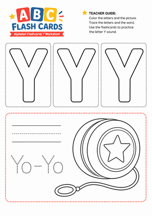 Alphabet Flashcards Y Worksheet