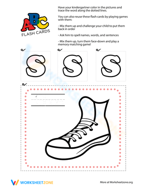 Alphabet Flashcards S Worksheet