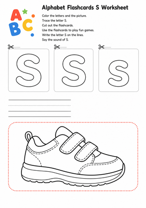 Alphabet Flashcards S Worksheet