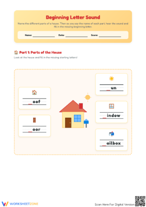 Essential Beginning Sounds Worksheet | Preschool ELA