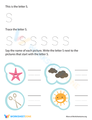 Letter S Tracing and Writing