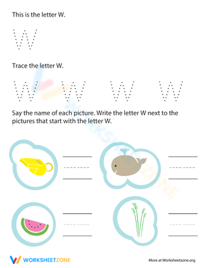 Trace and Write Letter W