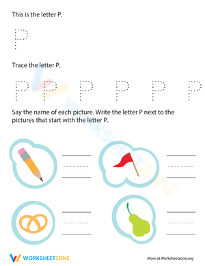 Trace and Write Letter P