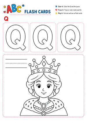 Letter Q Alphabet Flashcard | Essential Grade K-1