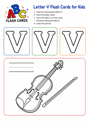 Printable Letter V Flash Cards | Grade K-1 Phonics
