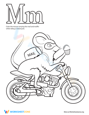 Color the Mouse on a Motorcycle